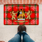 Welcome Mat Scottish MacDonald of Sleat Tartan Door Mat, Plaid Doormat