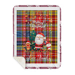 Personalized Gift Tartan Plaid Blanket Clan Ogilvie Of Airlie Ancient With Funny Santa Snowman Reindeer Merry Christmas Gift Sherpa Blanket, blue plaid sherpa blanket,blue tartan sherpa blanket,Buchan,buffalo plaid sherpa blanket,christmas sherpa blanket,Christmas Throw Blanket