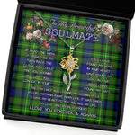 To My Beautiful Soulmate Sunflower Necklace In Your Eyes I Have Found My Home Clan Rollo Tartan Jewelry For Girlfriend, Tartan Sunflower Pendant Necklace, Scottish Tartan Jewelry, valentine necklace, necklace girlfriend, necklace for wife, cute necklaces for girlfriend, jewelry for girlfriend, to my soulmate necklace, to my future wife necklace