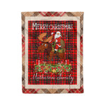 Personalized Gift Plaid Tartan Blanket Clan Matheson With Moose Lover Xmas Gift Santa Riding Christmas Fleece Blanket
