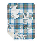 Sherpa Blanket - Tartan Blanket Thistle and Lion Scottish Clan Stewart Muted Blue Plaid Blanket, plaid sherpa blanket queen,purple sherpa blanket,queen sherpa blanket,queen size sherpa blanket,red sherpa blanket,scottish tartan blankets,sherpa blanket,sherpa christmas blanket