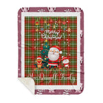Personalized Gift Tartan Plaid Blanket Clan MacDougall of Lochcarron With Funny Santa Snowman Reindeer Merry Christmas Gift Sherpa Blanket, blue plaid sherpa blanket,blue tartan sherpa blanket,Buchan,buffalo plaid sherpa blanket,christmas sherpa blanket,Christmas Throw Blanket