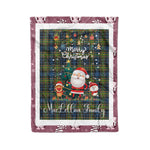 Personalized Gift Tartan Plaid Blanket Clan MacLellan With Funny Santa Snowman Reindeer Merry Christmas Fleece Blanket, Home Living Room, Plaid Blanket, Tartan Blanket, Scottish Blanket, Buffalo fleece blanket, Christmas Blanket
