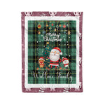 Personalized Gift Tartan Plaid Blanket Clan Wallace Ancient With Funny Santa Snowman Reindeer Merry Christmas Fleece Blanket, Home Living Room, Plaid Blanket, Tartan Blanket, Scottish Blanket, Buffalo fleece blanket, Christmas Blanket