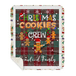 Personalized Gift Tartan Plaid Blanket Clan Crawford With Christmas Cookie Baking Crew Christmas Gift Sherpa Blanket, tartan sherpa blanket,buffalo plaid sherpa blanket,christmas sherpa blanket,Christmas Throw Blanket,green plaid sherpa blanket,green sherpa blanket