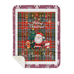 Personalized Gift Tartan Plaid Blanket Clan MacPherson Weathered With Funny Santa Snowman Reindeer Merry Christmas Gift Sherpa Blanket, blue plaid sherpa blanket,blue tartan sherpa blanket,Buchan,buffalo plaid sherpa blanket,christmas sherpa blanket,Christmas Throw Blanket