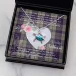 Sea Turtle Necklace Gift for My Beautiful Girlfriend Valentines Necklace Clan Cunningham Dress Blue Tartan Blue Turtle Necklace