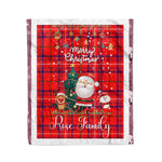 Personalized Gift Tartan Plaid Blanket Clan Rose With Funny Santa Snowman Reindeer Merry Christmas Fleece Blanket, Home Living Room, Plaid Blanket, Tartan Blanket, Scottish Blanket, Buffalo fleece blanket, Christmas Blanket