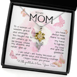 To My Mom Necklace To A Woman Of Wisdom Mother's Day Gift For Mom From Son Sunflower Pendant Necklace