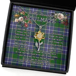 To My Beautiful Soulmate Sunflower Necklace In Your Eyes I Have Found My Home Clan Wishart Hunting Tartan Jewelry For Girlfriend, Tartan Sunflower Pendant Necklace, Scottish Tartan Jewelry, valentine necklace, necklace girlfriend, necklace for wife, cute necklaces for girlfriend, jewelry for girlfriend, to my soulmate necklace, to my future wife necklace