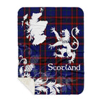 Sherpa Blanket - Tartan Blanket Thistle and Lion Scottish Clan Home Modern Plaid Blanket, plaid sherpa blanket queen,purple sherpa blanket,queen sherpa blanket,queen size sherpa blanket,red sherpa blanket,scottish tartan blankets,sherpa blanket,sherpa christmas blanket