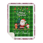 Personalized Gift Tartan Plaid Blanket Clan Boyle With Funny Santa Snowman Reindeer Merry Christmas Gift Sherpa Blanket, blue plaid sherpa blanket,blue tartan sherpa blanket,Buchan,buffalo plaid sherpa blanket,christmas sherpa blanket,Christmas Throw Blanket