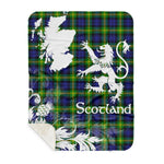 Sherpa Blanket - Tartan Blanket Thistle and Lion Scottish Clan Gordon Modern Plaid Blanket, plaid sherpa blanket queen,purple sherpa blanket,queen sherpa blanket,queen size sherpa blanket,red sherpa blanket,scottish tartan blankets,sherpa blanket,sherpa christmas blanket
