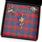 To My Beautiful Soulmate Sunflower Necklace In Your Eyes I Have Found My Home Clan Galloway Tartan Jewelry For Girlfriend, Tartan Sunflower Pendant Necklace, Scottish Tartan Jewelry, valentine necklace, necklace girlfriend, necklace for wife, cute necklaces for girlfriend, jewelry for girlfriend, to my soulmate necklace, to my future wife necklace