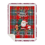 Personalized Gift Tartan Plaid Blanket Clan MacLeay With Funny Santa Snowman Reindeer Merry Christmas Gift Sherpa Blanket, blue plaid sherpa blanket,blue tartan sherpa blanket,Buchan,buffalo plaid sherpa blanket,christmas sherpa blanket,Christmas Throw Blanket