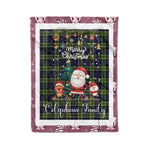 Personalized Gift Tartan Plaid Blanket Clan Colquhoun Modern With Funny Santa Snowman Reindeer Merry Christmas Fleece Blanket, Home Living Room, Plaid Blanket, Tartan Blanket, Scottish Blanket, Buffalo fleece blanket, Christmas Blanket