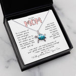 To My Mom Necklace To A Woman Of Wisdom Gift For Mom From Son, Mother's Day Sea Turtle Necklace