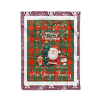 Personalized Gift Tartan Plaid Blanket Clan MacGregor Ancient With Funny Santa Snowman Reindeer Merry Christmas Fleece Blanket, Home Living Room, Plaid Blanket, Tartan Blanket, Scottish Blanket, Buffalo fleece blanket, Christmas Blanket