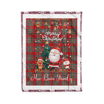 Personalized Gift Tartan Plaid Blanket Clan MacBain With Funny Santa Snowman Reindeer Merry Christmas Fleece Blanket, Home Living Room, Plaid Blanket, Tartan Blanket, Scottish Blanket, Buffalo fleece blanket, Christmas Blanket