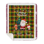 Personalized Gift Tartan Plaid Blanket Clan MacMillan With Funny Santa Snowman Reindeer Merry Christmas Gift Sherpa Blanket, blue plaid sherpa blanket,blue tartan sherpa blanket,Buchan,buffalo plaid sherpa blanket,christmas sherpa blanket,Christmas Throw Blanket