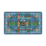 Scotstee Shop - Doormat - Welcome Mat Scottish Clan Agnew Ancient Tartan Door Mat, Plaid Doormat With Thistle and Two Lion Scottish