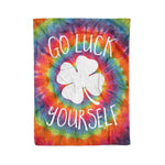 Scotstee Shop - Scotstee Shop Blanket Go Luck Yourself St Patricks Day Bright Swirl Tie Dye Cornhole Rainbow Hippie Fleece Blanket