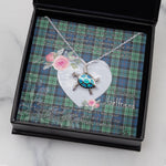 Sea Turtle Necklace Gift for My Beautiful Girlfriend Valentines Necklace Clan Leslie Hunting Tartan Blue Turtle Necklace