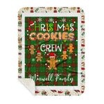 Personalized Gift Tartan Plaid Blanket Clan Maxwell Hunting With Christmas Cookie Baking Crew Christmas Gift Sherpa Blanket, tartan sherpa blanket,buffalo plaid sherpa blanket,christmas sherpa blanket,Christmas Throw Blanket,green plaid sherpa blanket,green sherpa blanket