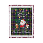 Personalized Gift Tartan Plaid Blanket Clan MacDonell of Glengarry With Funny Santa Snowman Reindeer Merry Christmas Fleece Blanket, Home Living Room, Plaid Blanket, Tartan Blanket, Scottish Blanket, Buffalo fleece blanket, Christmas Blanket