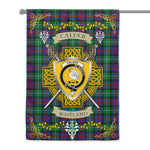 House Flag - Calder Campbell Irish Shield Celtic Cross Tartan Garden Flag St Patrick's Day Garden Flag