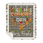 Personalized Gift Tartan Plaid Blanket Clan Burns With Christmas Cookie Baking Crew Christmas Gift Sherpa Blanket, tartan sherpa blanket,buffalo plaid sherpa blanket,christmas sherpa blanket,Christmas Throw Blanket,green plaid sherpa blanket,green sherpa blanket