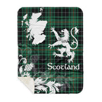 Sherpa Blanket - Tartan Blanket Thistle and Lion Scottish Clan MacAulay Hunting Ancient Plaid Blanket, plaid sherpa blanket queen,purple sherpa blanket,queen sherpa blanket,queen size sherpa blanket,red sherpa blanket,scottish tartan blankets,sherpa blanket,sherpa christmas blanket