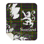 Sherpa Blanket - Tartan Blanket Thistle and Lion Scottish Clan Hall Plaid Blanket, plaid sherpa blanket queen,purple sherpa blanket,queen sherpa blanket,queen size sherpa blanket,red sherpa blanket,scottish tartan blankets,sherpa blanket,sherpa christmas blanket