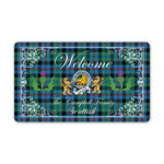 Doormat - Welcome Mat Scottish Clan Badge Campbell Of Cawdor Ancient Tartan Door Mat, Plaid Doormat With Thistle and Two Lion Scottish