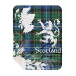 Sherpa Blanket - Tartan Blanket Thistle and Lion Scottish Clan MacRae Hunting Ancient Plaid Blanket, plaid sherpa blanket queen,purple sherpa blanket,queen sherpa blanket,queen size sherpa blanket,red sherpa blanket,scottish tartan blankets,sherpa blanket,sherpa christmas blanket