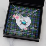 Sea Turtle Necklace Gift for My Beautiful Girlfriend Valentines Necklace Clan Baird Modern Tartan Blue Turtle Necklace