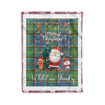 Personalized Gift Tartan Plaid Blanket Clan Whitelaw With Funny Santa Snowman Reindeer Merry Christmas Fleece Blanket, Home Living Room, Plaid Blanket, Tartan Blanket, Scottish Blanket, Buffalo fleece blanket, Christmas Blanket