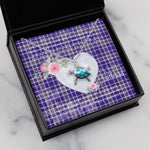 Sea Turtle Necklace Gift for My Beautiful Girlfriend Valentines Necklace Clan Allardice Tartan Blue Turtle Necklace