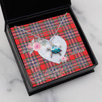 Sea Turtle Necklace Gift for My Beautiful Girlfriend Valentines Necklace Clan MacFarlane Modern Tartan Blue Turtle Necklace