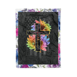 Scotstee Shop - Fleece Blanket - Faith Sunflower American Flag Rainbow Cross Christ Gifts Fleece Blanket
