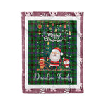 Personalized Gift Tartan Plaid Blanket Clan Davidson Modern With Funny Santa Snowman Reindeer Merry Christmas Fleece Blanket, Home Living Room, Plaid Blanket, Tartan Blanket, Scottish Blanket, Buffalo fleece blanket, Christmas Blanket