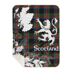 Scotstee Shop - Tartan Blanket Thistle and Lion Scottish Clan Lyle Plaid Blanket - Sherpa Blanket