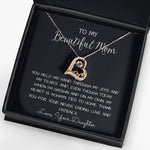 To My Beautiful Mom Necklace, Thank You For Never Ending Love From Daughter, Necklace Gift For Mom Forever Love Necklace