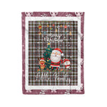 Personalized Gift Tartan Plaid Blanket Clan Little Arisaid With Funny Santa Snowman Reindeer Merry Christmas Fleece Blanket, Home Living Room, Plaid Blanket, Tartan Blanket, Scottish Blanket, Buffalo fleece blanket, Christmas Blanket