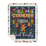 Personalized Gift Tartan Plaid Blanket Clan Wood With Christmas Cookie Baking Crew Christmas Gift Sherpa Blanket, tartan sherpa blanket,buffalo plaid sherpa blanket,christmas sherpa blanket,Christmas Throw Blanket,green plaid sherpa blanket,green sherpa blanket
