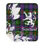 Sherpa Blanket - Tartan Blanket Thistle and Lion Scottish Clan Blair Plaid Blanket, plaid sherpa blanket queen,purple sherpa blanket,queen sherpa blanket,queen size sherpa blanket,red sherpa blanket,scottish tartan blankets,sherpa blanket,sherpa christmas blanket