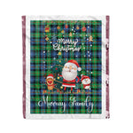 Personalized Gift Tartan Plaid Blanket Clan Murray of Atholl Ancient With Funny Santa Snowman Reindeer Merry Christmas Fleece Blanket, Home Living Room, Plaid Blanket, Tartan Blanket, Scottish Blanket, Buffalo fleece blanket, Christmas Blanket