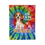 Scotstee Shop - Scotstee Shop Blanket Beagle Dog Cute Beagle Dog I Love My Beagle Peace Retro Tie Dye Hippie Fleece Blanket