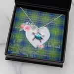 Sea Turtle Necklace Gift for My Beautiful Girlfriend Valentines Necklace Clan Johnston Ancient Tartan Blue Turtle Necklace