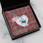 Sea Turtle Necklace Gift for My Beautiful Girlfriend Valentines Necklace Clan MacFarlane Red Tartan Blue Turtle Necklace